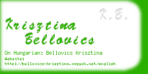 krisztina bellovics business card